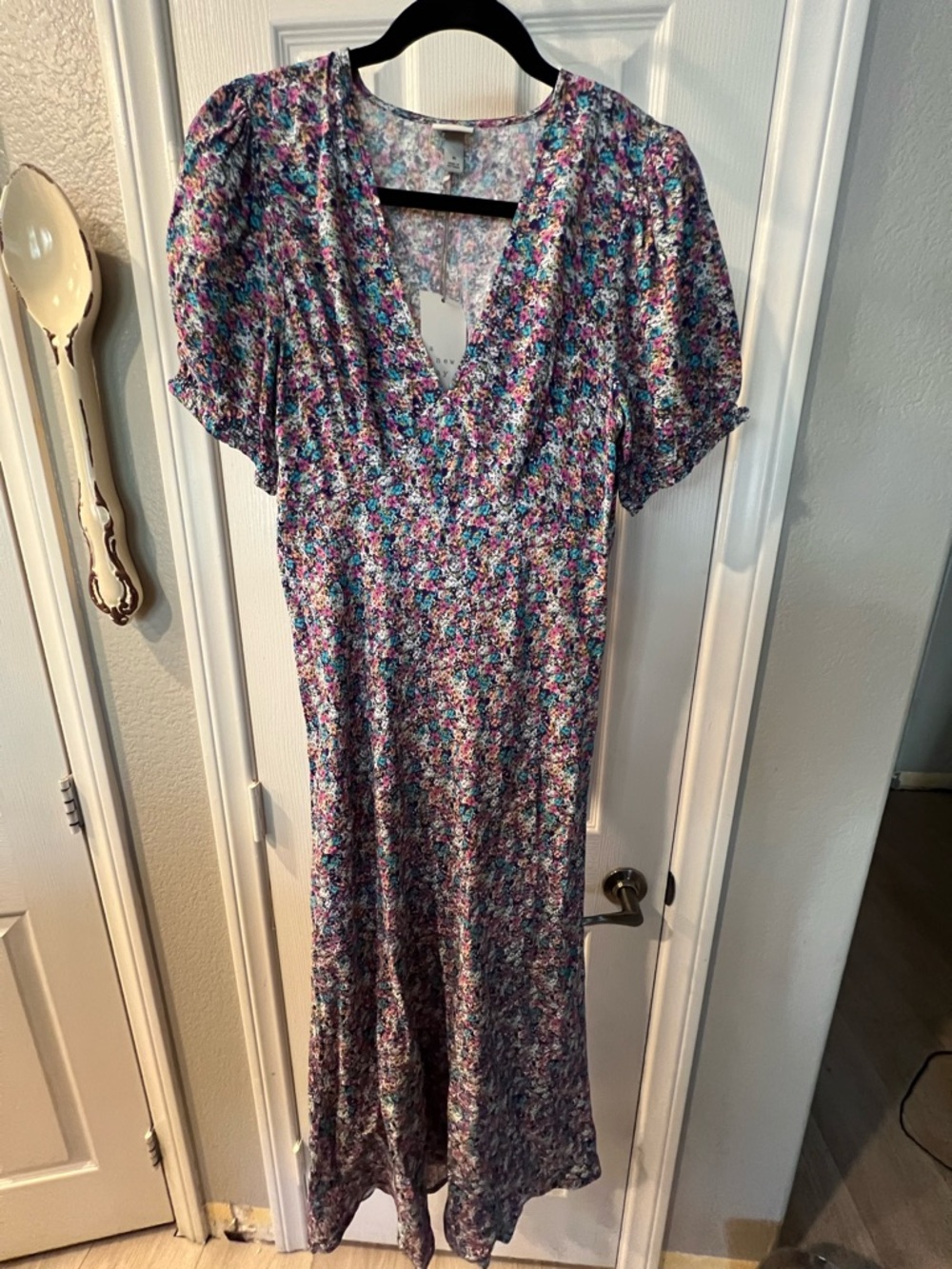 a new day Purple Multi Floral V-Neck Maxi Dress
